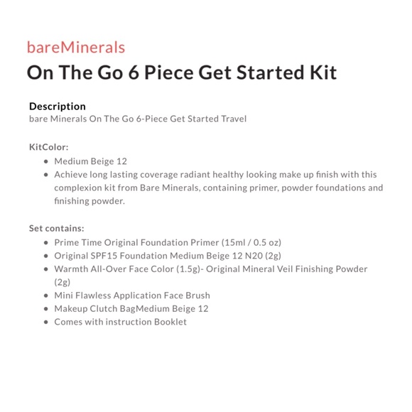 Bare Minerals On the Go 6 Piece Starter Set - Picture 9 of 9